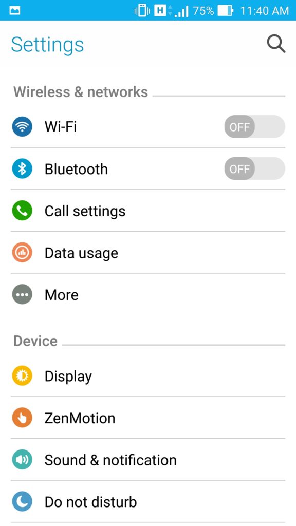 Asus Zenfone Zoom UI